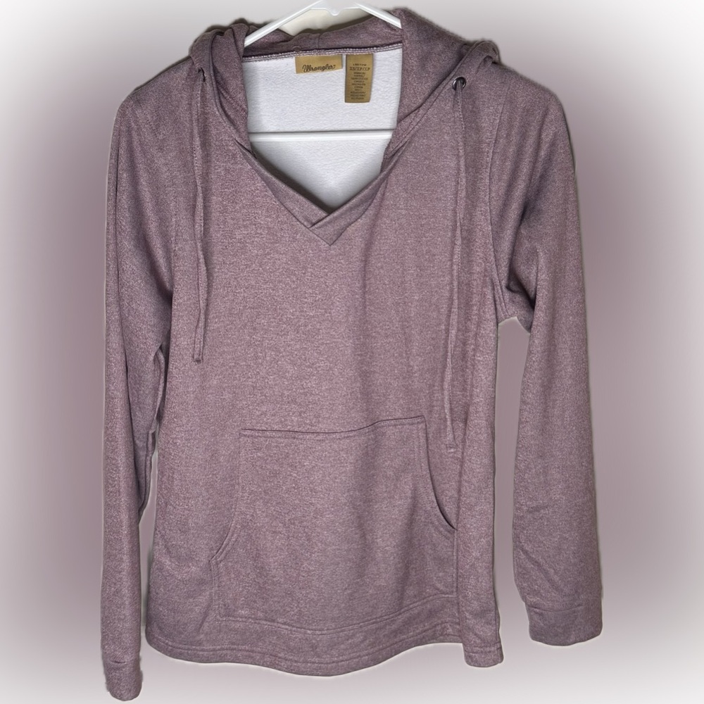 Wrangler Women's V-Neck Hoodie - mauve, women size XS